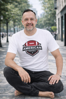 U.S. SPORT AMERICA fehér és fekete mintás póló