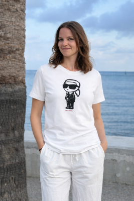 Karl Lagerfeld női fehér és fekete póló