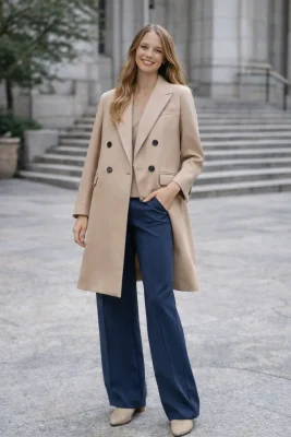 Zara barna csinos dupla gombsoros elegáns kabát