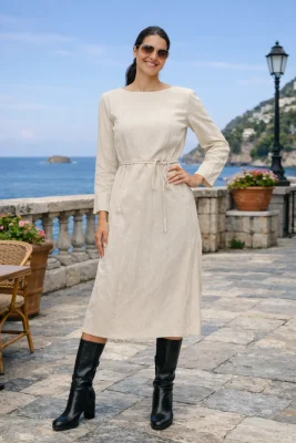 Zara ecrü csinos hosszú ruha