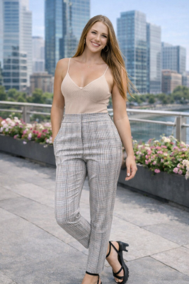 Zara kockás elegáns hosszú nadrág