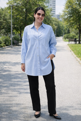 Zara kék csíkos farmer ingruha